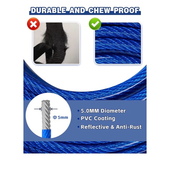 Dog Tie-Out Cable with Spring New!!! Silver - Picture 5 of 10